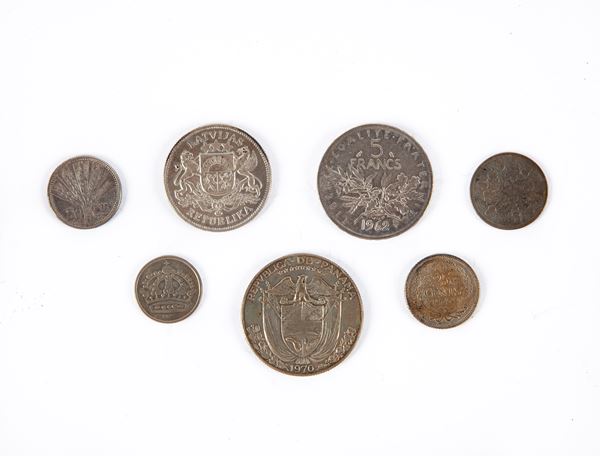 Lotto 7 monete in argento XX secolo