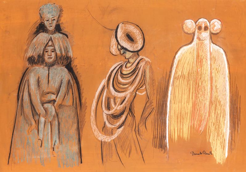 Danilo Donati - Senza Titolo (disegno per Costumi di Scena)