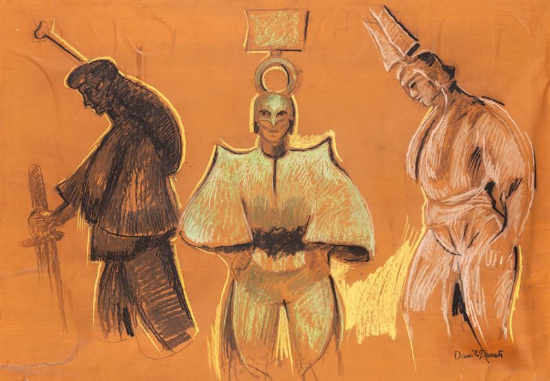 Danilo Donati - Senza Titolo (disegno per Costumi di Scena)