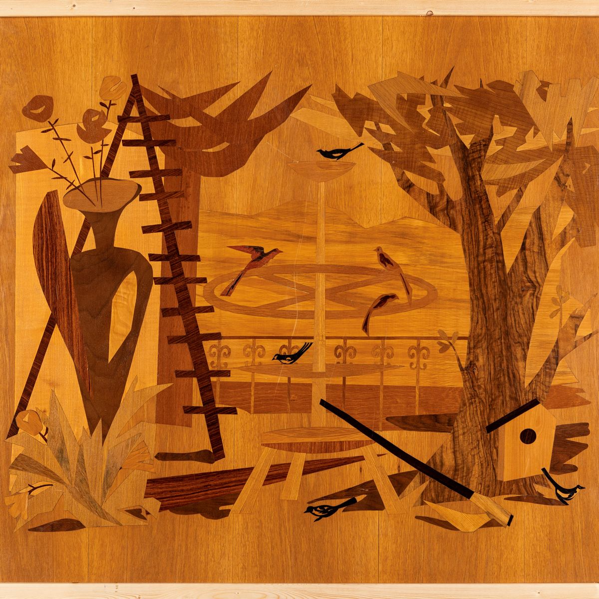 Coppia di Tarsie Lignee, 1950 Circa