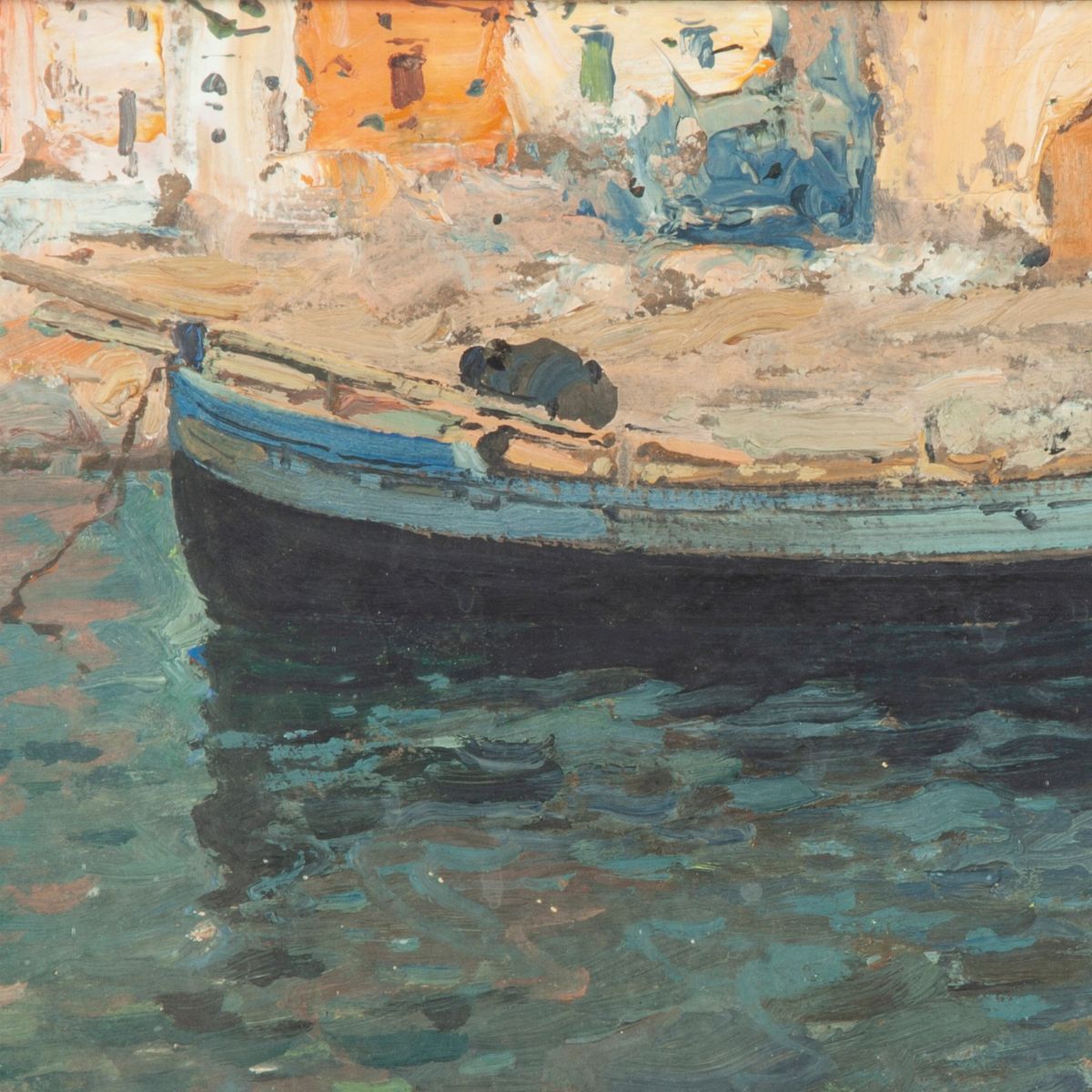 Rocco Lentini - Porticciolo con Imbarcazione