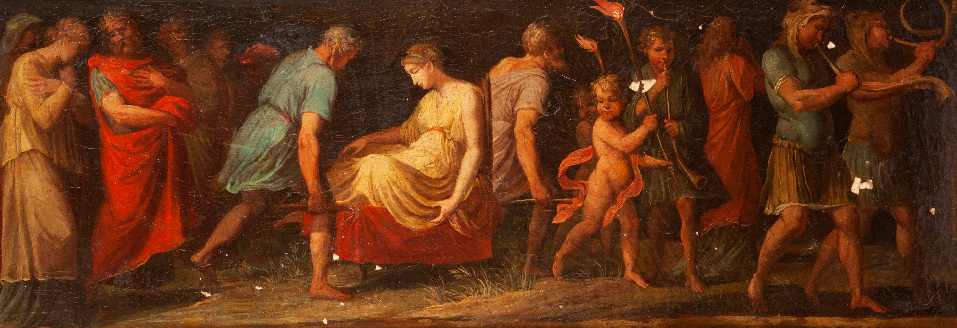 Scuola Francese, Fine del XVIII Secolo - Scena di Corteo Nuziale Romano