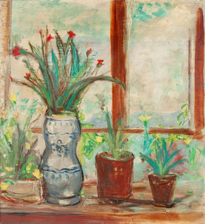 Vasi di Fiori sul Davanzale