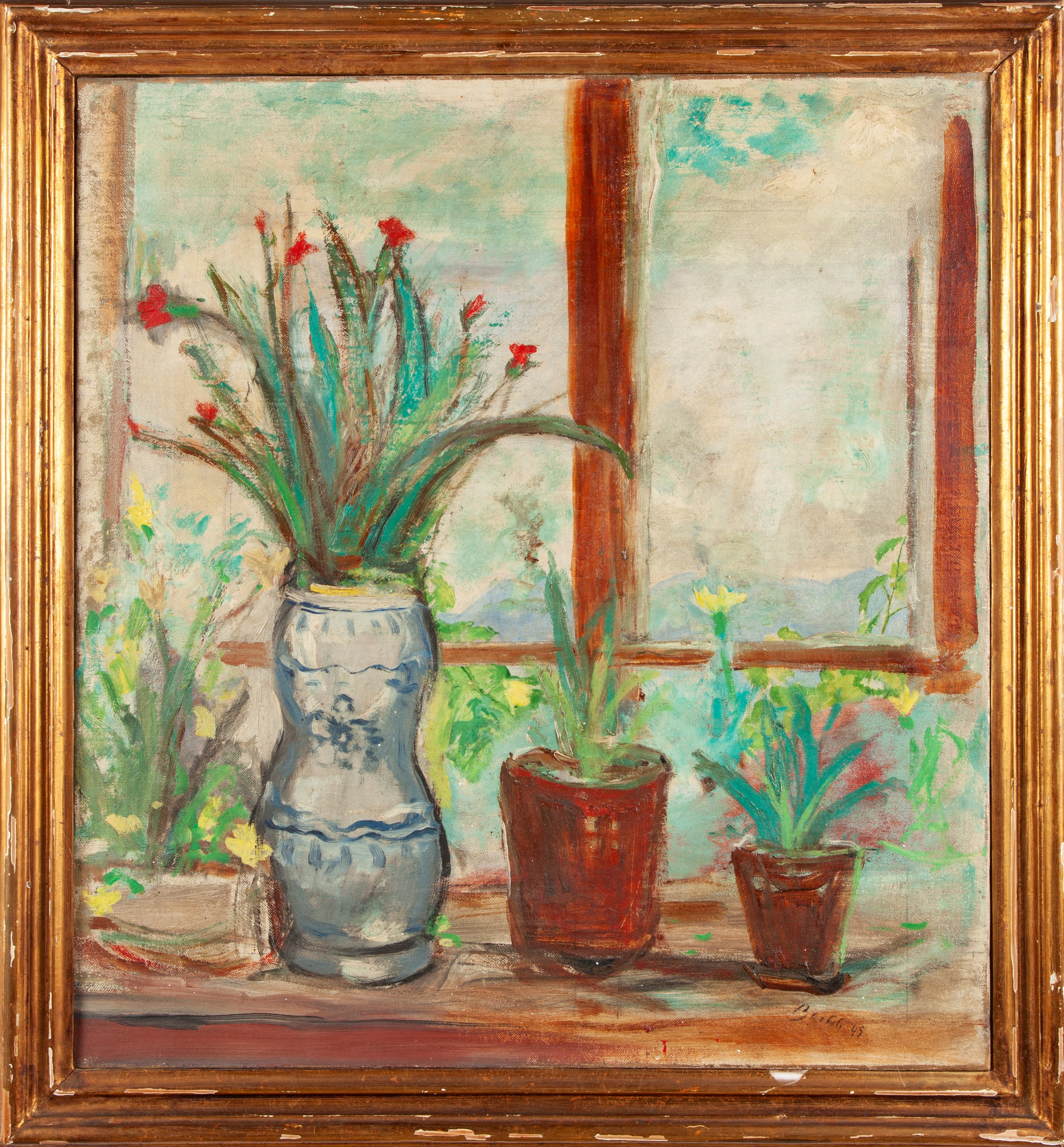Amerigo Bartoli Natinguerra - Vasi di Fiori sul Davanzale