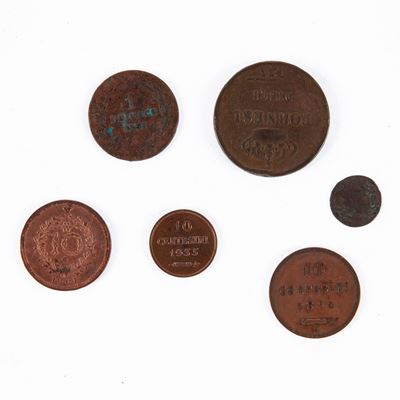 Lotto di Monete del XIX Secolo e Primi XX Secolo: 10 Tornesi i Tipo 1833 Liscio Ferdinando II di ...