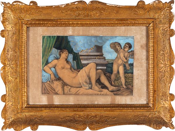 Coppia di cornici a guantiera in legno dorato, XIX secolo