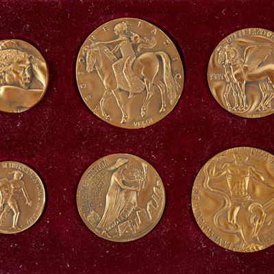 Guido Veroi - 6 Medaglie della Regione Lazio in Bronzo Dorato