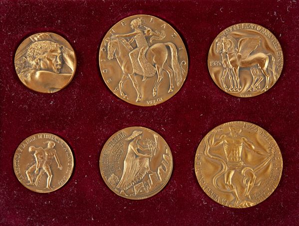 Guido Veroi - Guido Veroi - 6 Medaglie della Regione Lazio in bronzo dorato