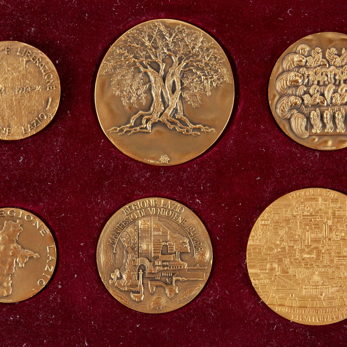 Guido Veroi - 6 Medaglie della Regione Lazio in Bronzo Dorato