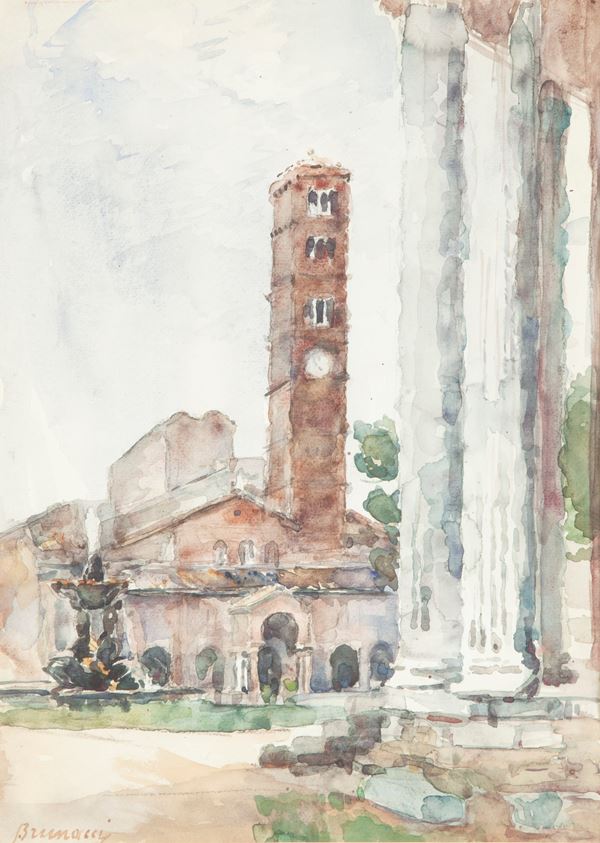 Pittore del XIX secolo,Giulio Brunacci - Basilica di Santa Maria in Cosmedin
