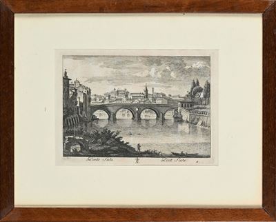 Mariano Vasi - Lotto di 2 Incisioni: Ponte Sisto; Porto di Ripa Grande