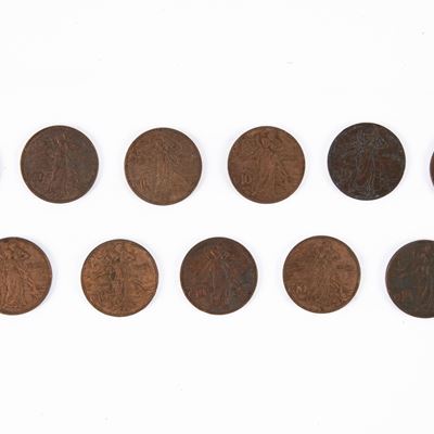 Lotto di 11 Monete da 10 Centesimi 1911 Cinquantenario Dell'unità D'italia 1861-1911 Vittorio Ema...