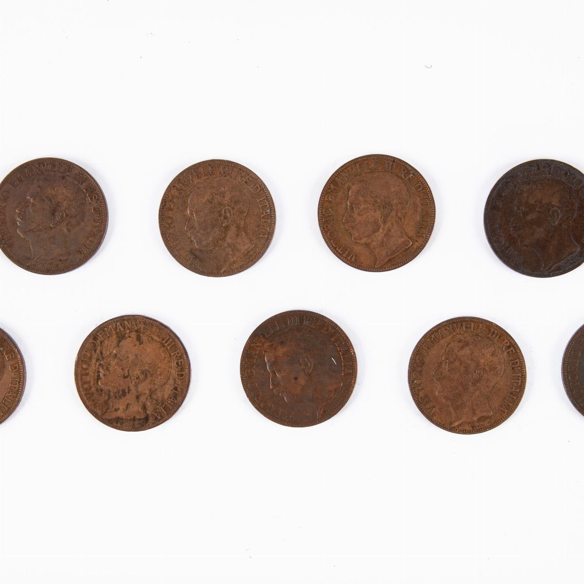 Lotto di 11 Monete da 10 Centesimi 1911 Cinquantenario Dell'unità D'italia 1861-1911 Vittorio Ema...