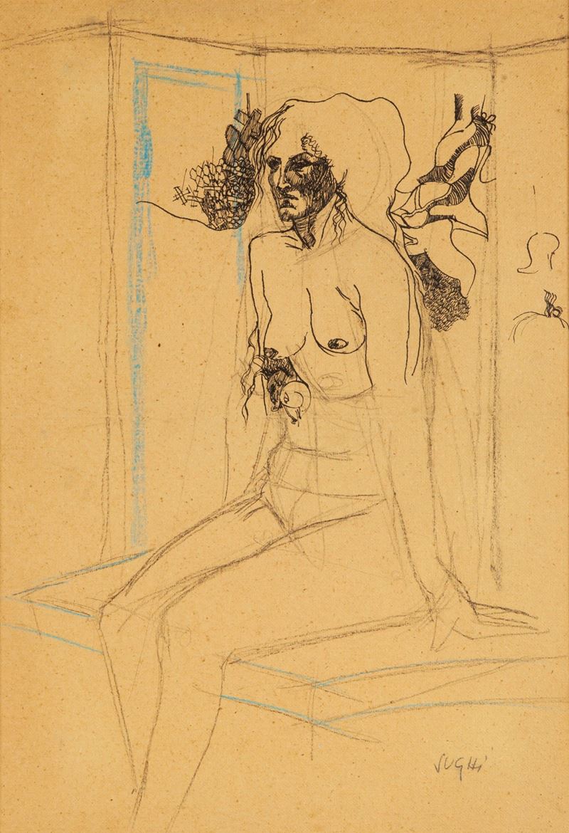 Alberto Sughi - Ritratto di Donna su Carta