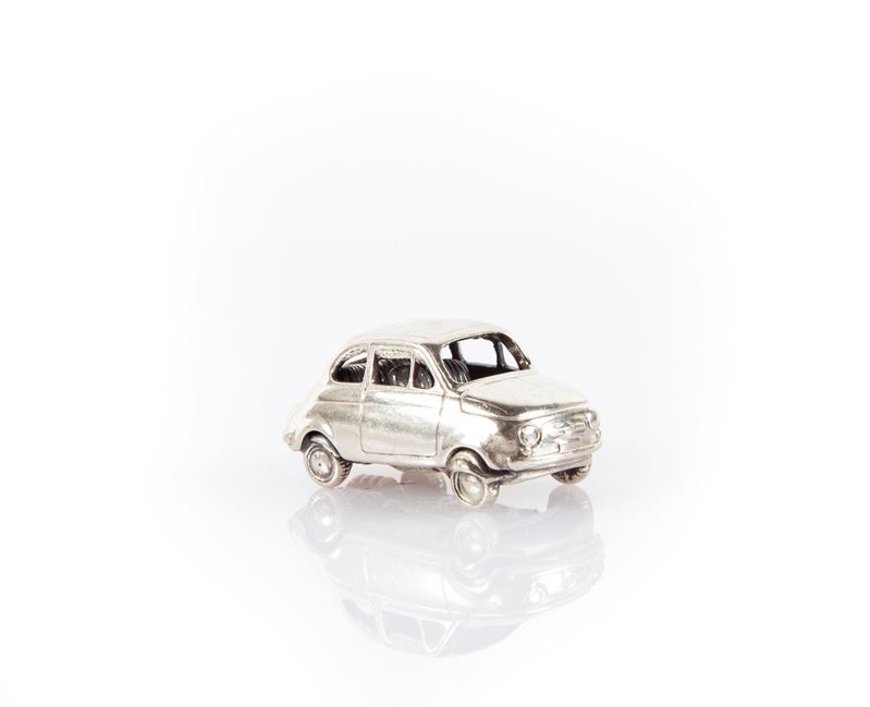 Modellino in Miniatura della 500 Fiat in Argento 800/000