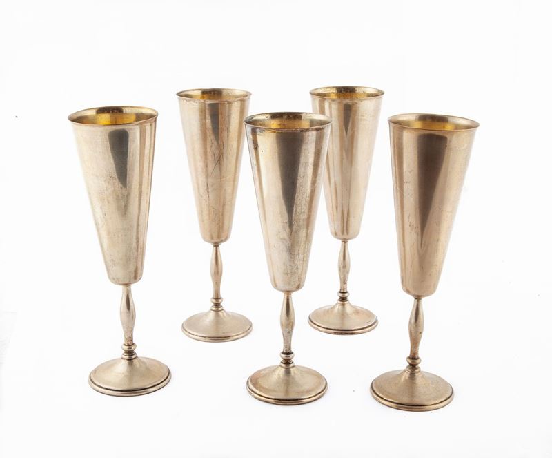 Sei Calici Flute in Argento