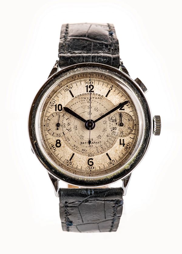 Orologio da polso cronografo monopulsante Lowenthal  (Anni '40)  - Asta Importanti Orologi da Polso e da Tasca - Casa d'Aste Arcadia