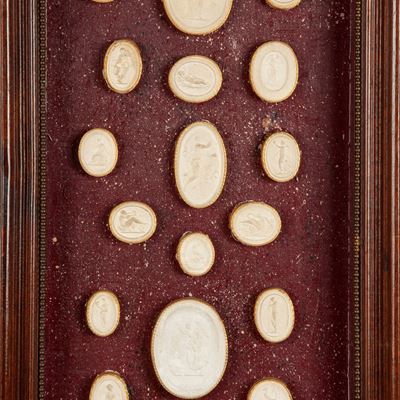 Raccolta di Calchi in Gesso per Camei Entro Tre Cornici, XIX Secolo