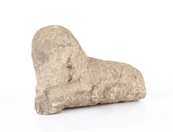 Leone stiloforo d'epoca medievale in pietra