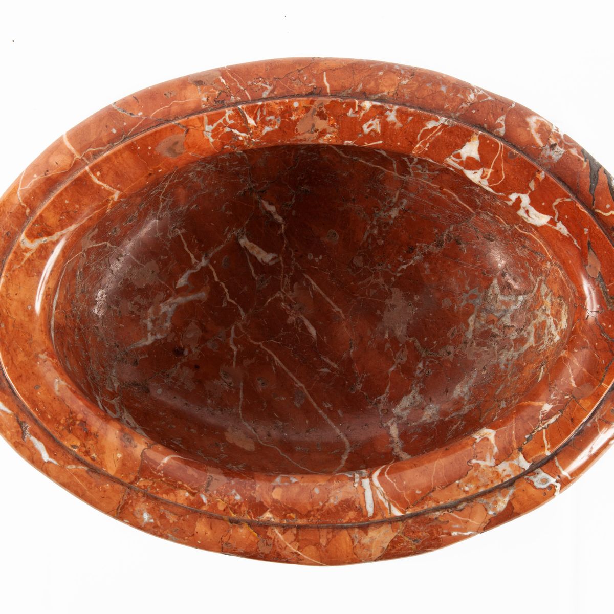 Vasca Ovale in Marmo Rosso Imperiale, XIX Secolo
