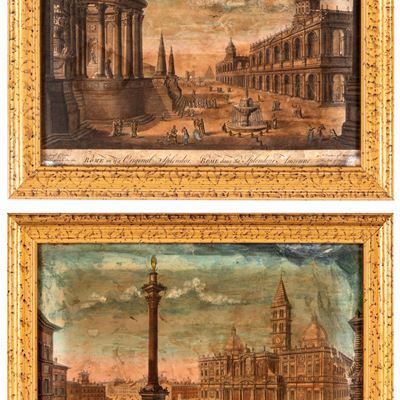 A) Veduta di Santa Maria Maggiore B) Veduta Ottica di Roma nel Suo Splendore Originale