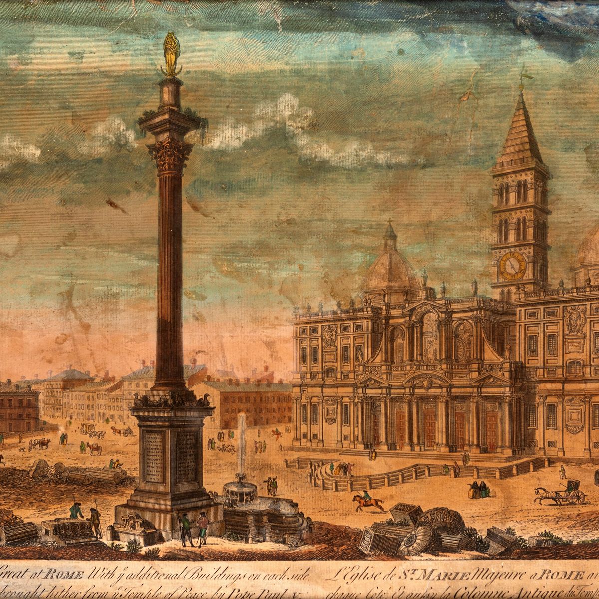 A) Veduta di Santa Maria Maggiore B) Veduta Ottica di Roma nel Suo Splendore Originale