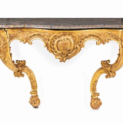 Console D'applique in Legno Intagliato e Dorato, XVIII Secolo