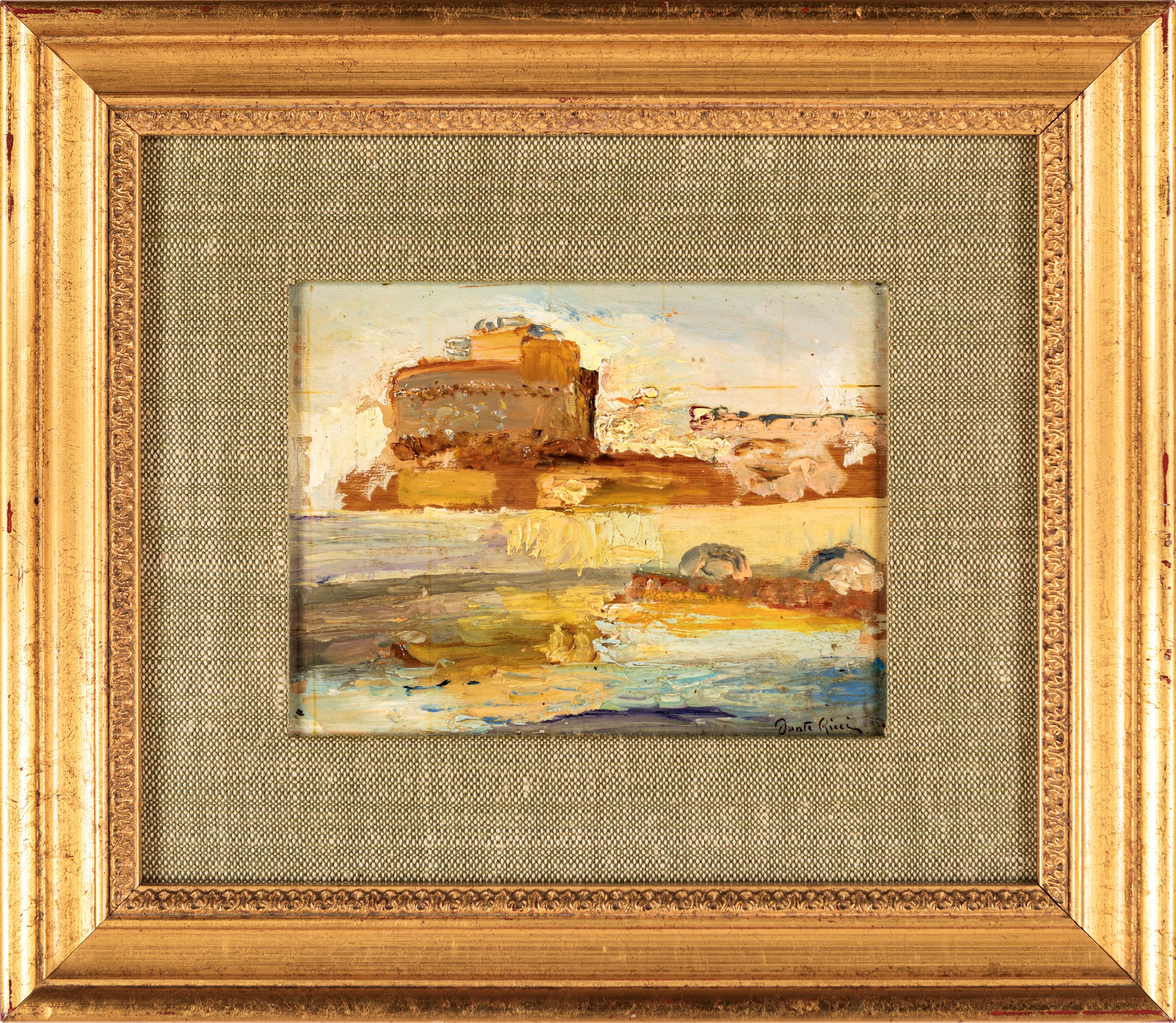 Colonna dell'Immacolata a Piazza Mignanelli; Veduta di Castel Sant'Angelo - coppia di dipinti