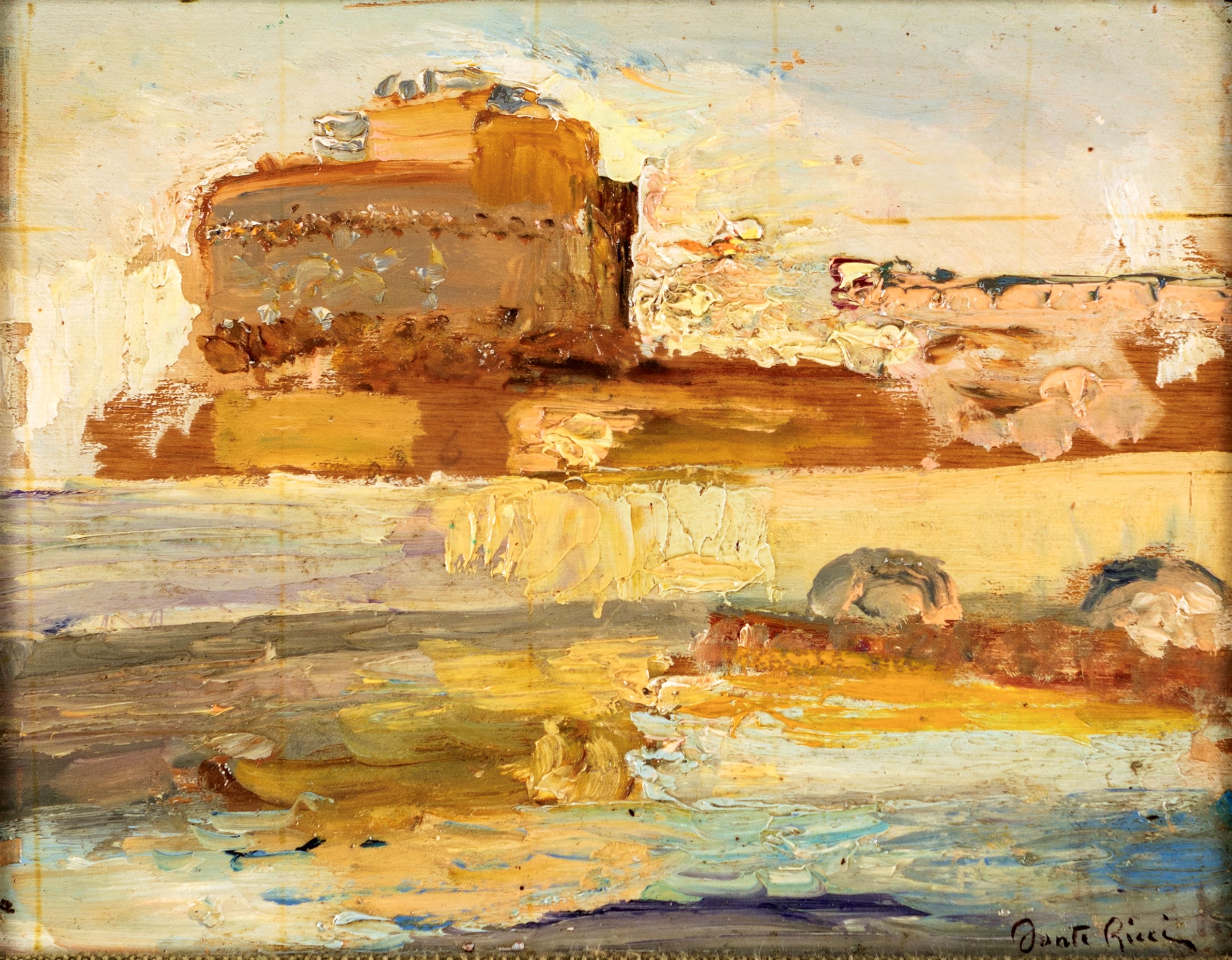 Colonna dell'Immacolata a Piazza Mignanelli; Veduta di Castel Sant'Angelo - coppia di dipinti