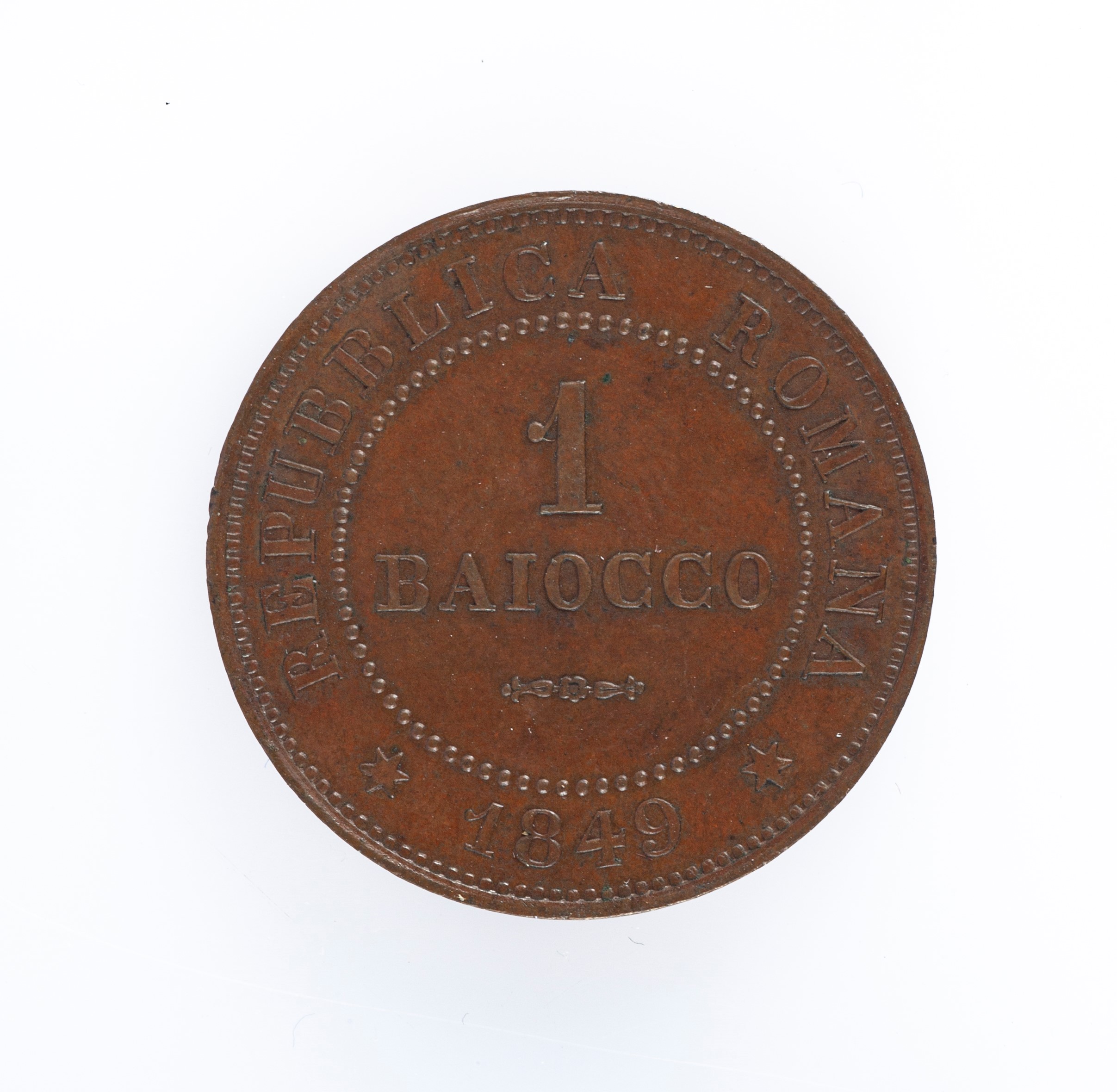 1 Bajocco 1849 Roma Seconda Repubblica Romana
