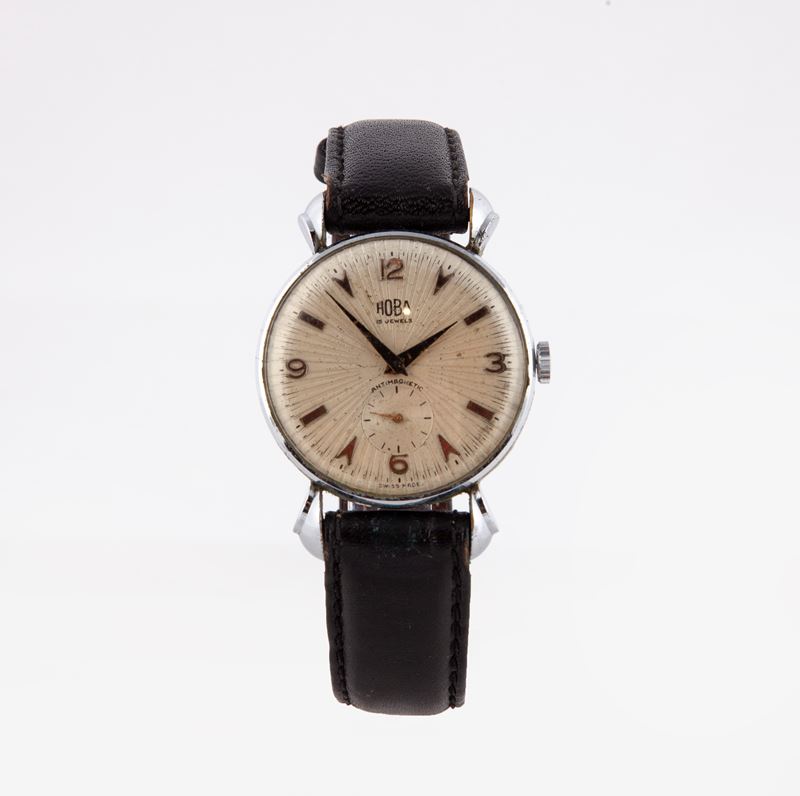 Hoba - Orologio da Polso da Uomo a Carica Manuale in Acciaio. 15 Jewels Antimagnetic