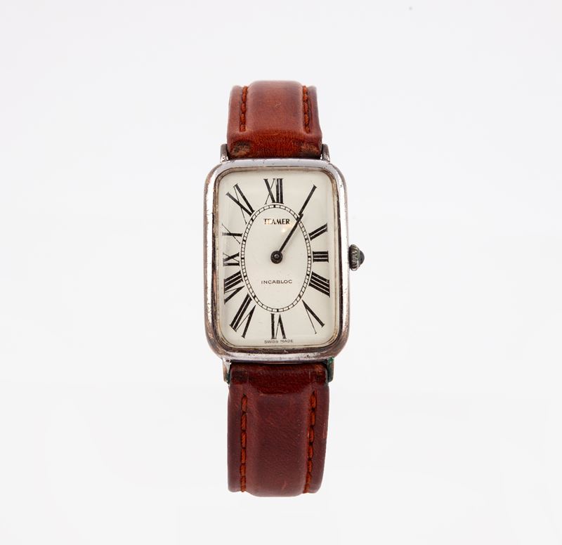 Teamer - Orologio da Polso a Carica Meccanica da Uomo con Cassa Incabloc in Argento 800/000