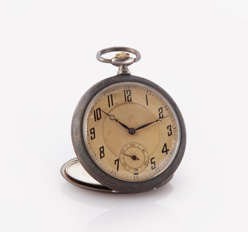 Anonimo - Orologio da Tasca Remontoir da Uomo in Argento 800/000 Niellato