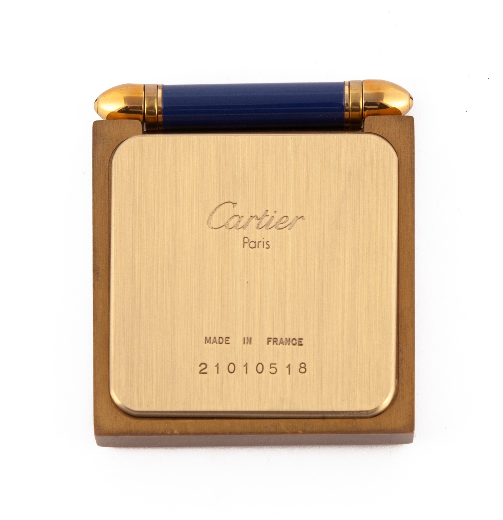 Cartier, Portafoto da viaggio in metallo e smalto bleu