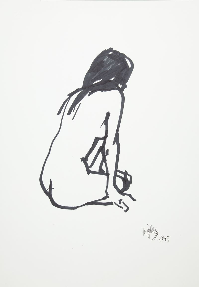 Nudo di Donna Seduta di Schiena
