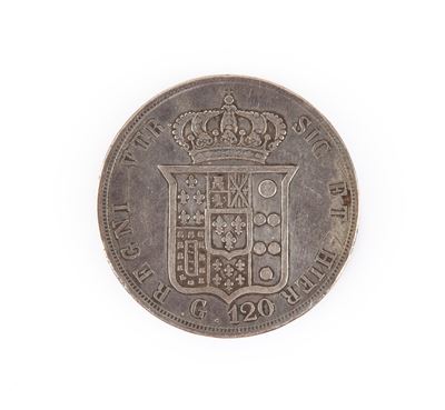 Piastra da 120 Grana del Vi° Tipo 1855 Napoli Ferdinando IV di Borbone Regno delle Due Sicilie