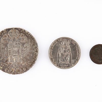 Lotto di Monete: Tallero di Convenzione Colonia Eritrea Vittorio Emanuele III; 10 Lire 1930 Pio X...