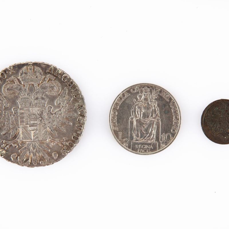 Lotto di Monete: Tallero di Convenzione Colonia Eritrea Vittorio Emanuele III; 10 Lire 1930 Pio X...