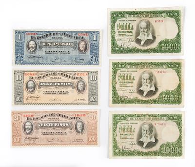 Lotto di Cartamoneta: 3 Esemplari 1.000 Pesetas Joaquin Sorolla 31/12/1951, Serie 135524; 2175133...