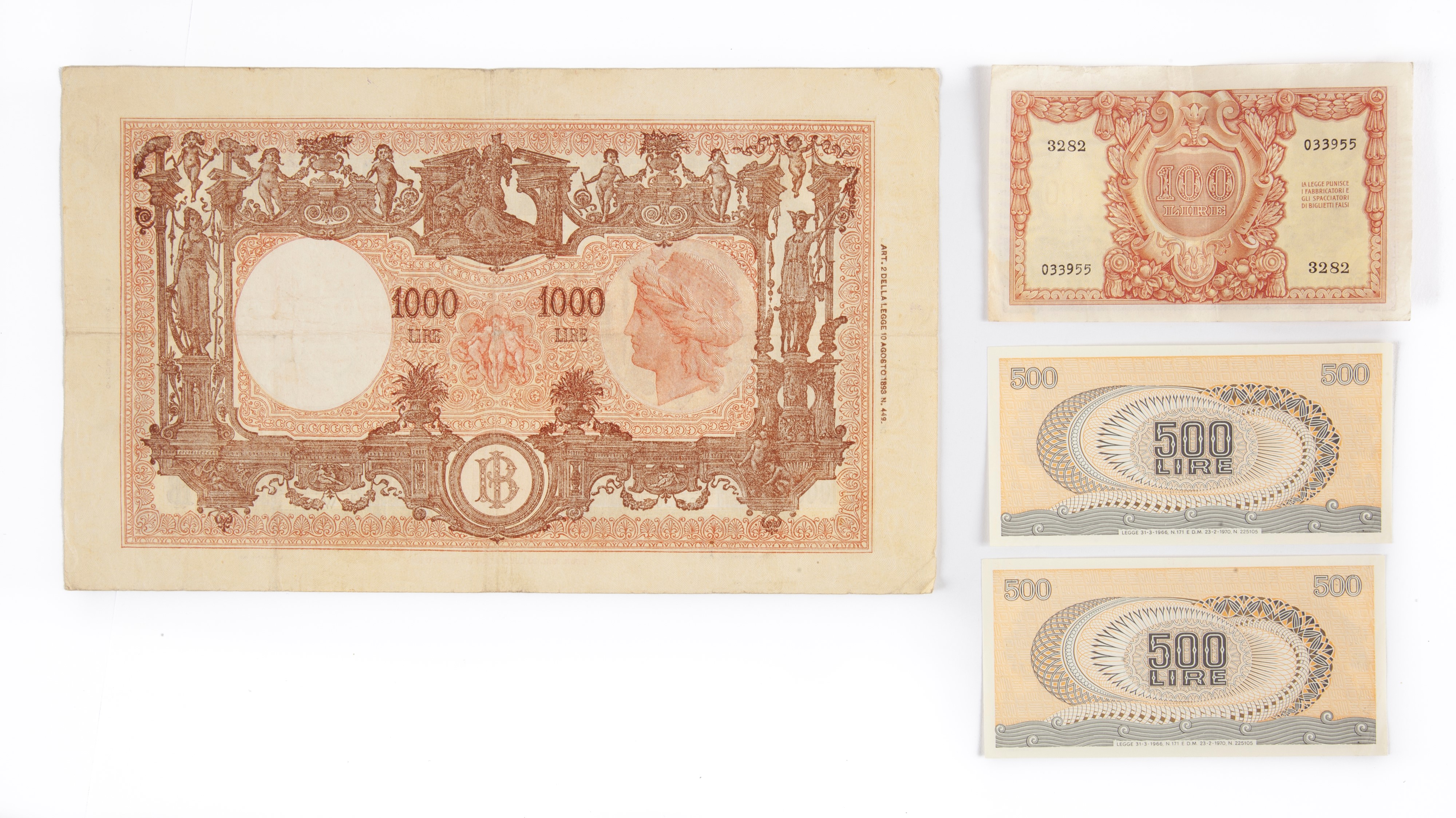 Lotto di Cartamoneta Repubblica Italiana: 1.000 Lire Barbetti Grande M 22 Luglio 1946 Einaudi-urb...