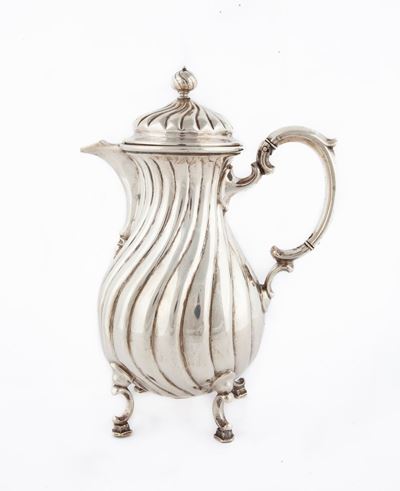 Caffettiera in Argento a Torchon, Germania, Fine XIX/inizi XX Secolo
