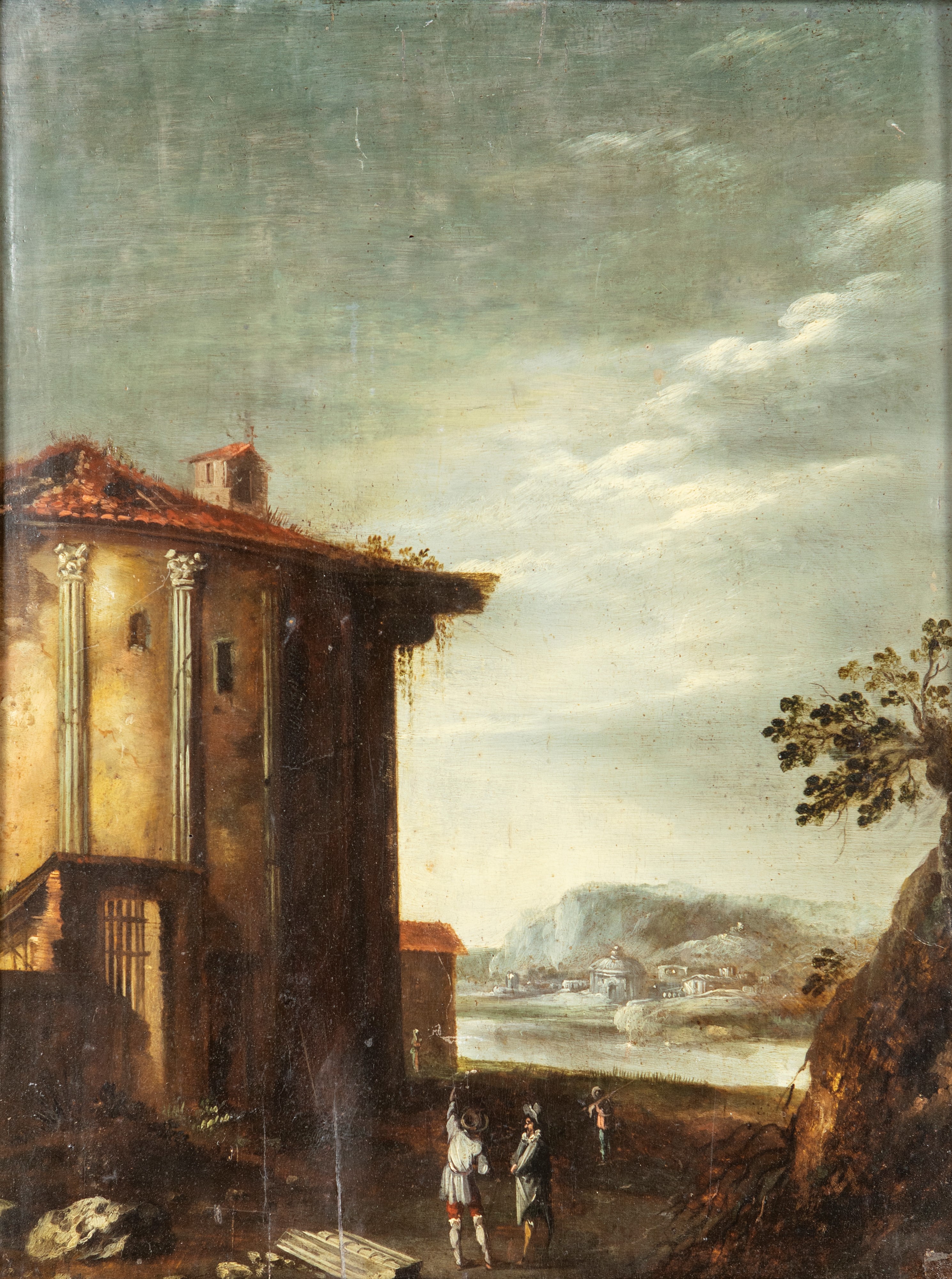 Thomas Wijck - Coppia di Paesaggi Campestri con Pastori