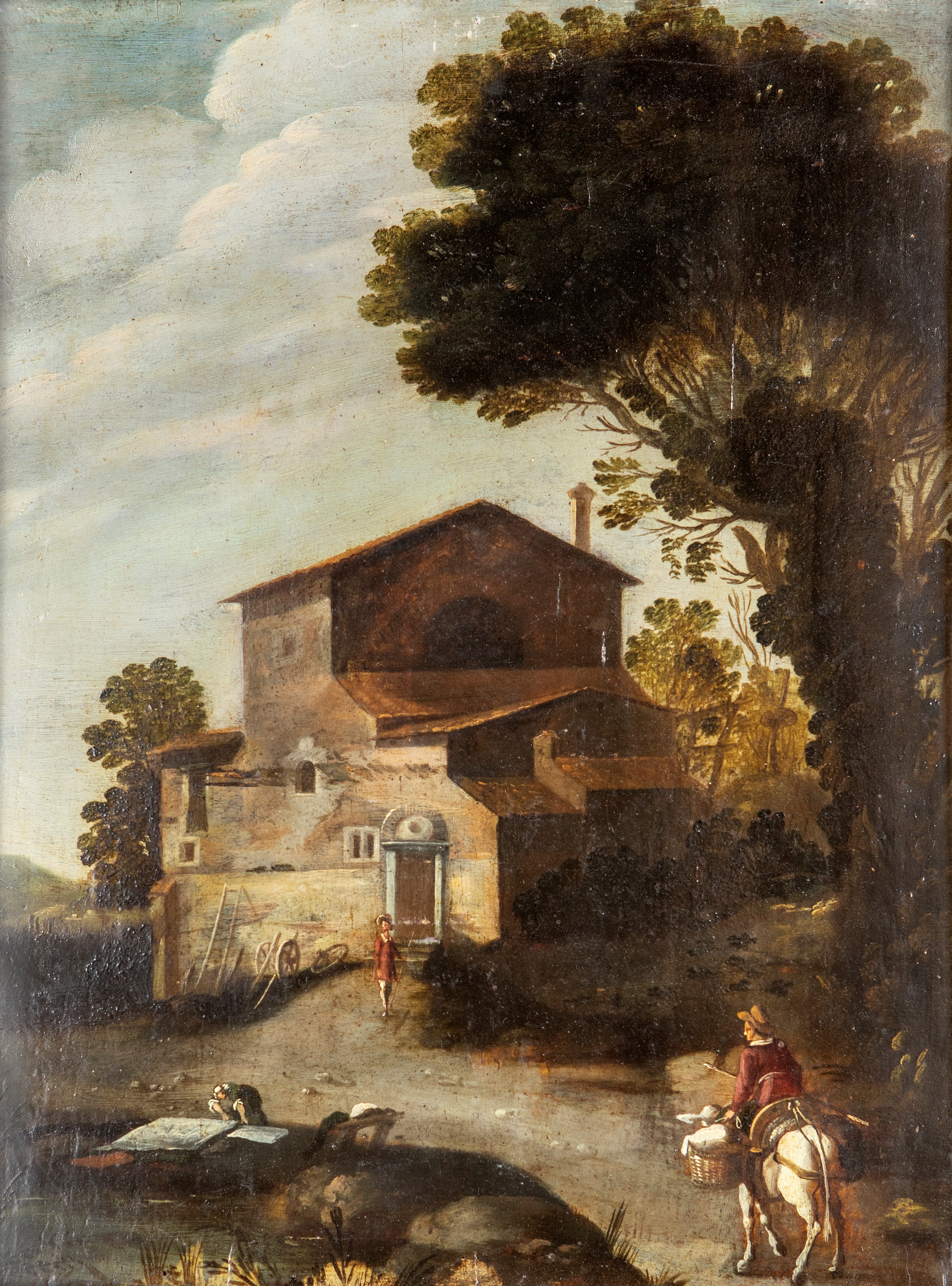 Thomas Wijck - Coppia di Paesaggi Campestri con Pastori