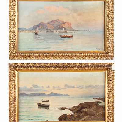 A) Paesaggio Siciliano B) Palermo e Monte Pellegrino