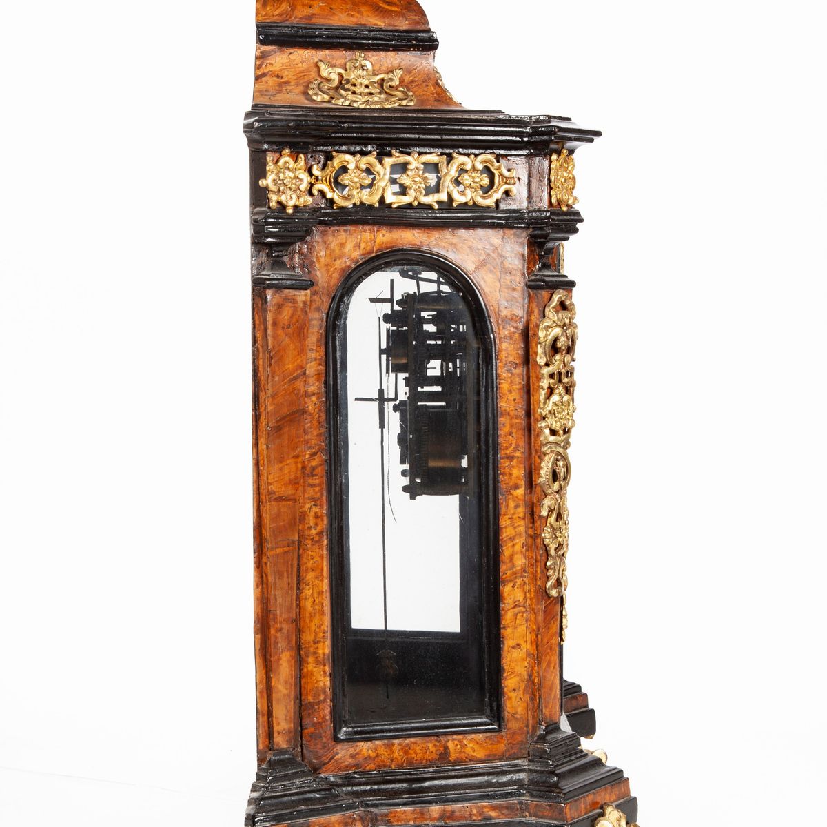 Pendola in Radica con Ricca Ornamentazione di Bronzi Dorati, Roma, Prima Metà del XVIII Secolo
