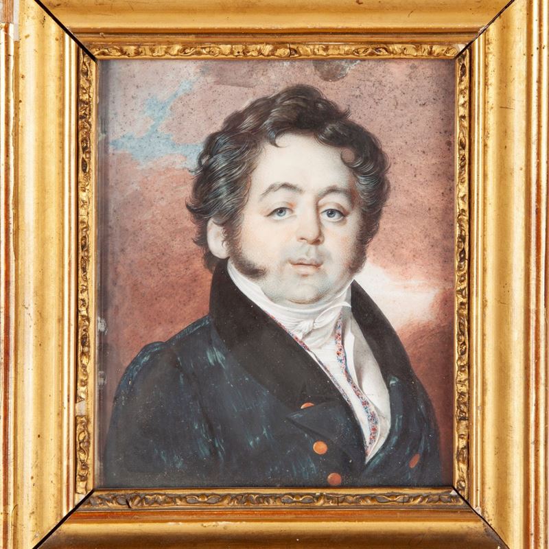 Pittore della Fine del XVIII Secolo - Piccolo Ritratto di Gentiluomo (nicola Lorenzini)