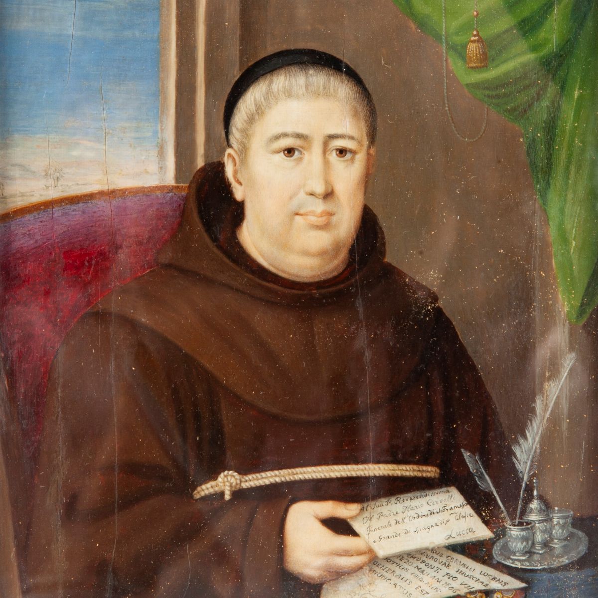 Pittore Lucchese, Inizi XIX Secolo - Ritratto di Ilario Cervelli, Generale Dell'ordine di San Fra...
