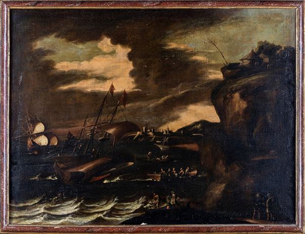Pittore del XVIII secolo - Battaglia navale