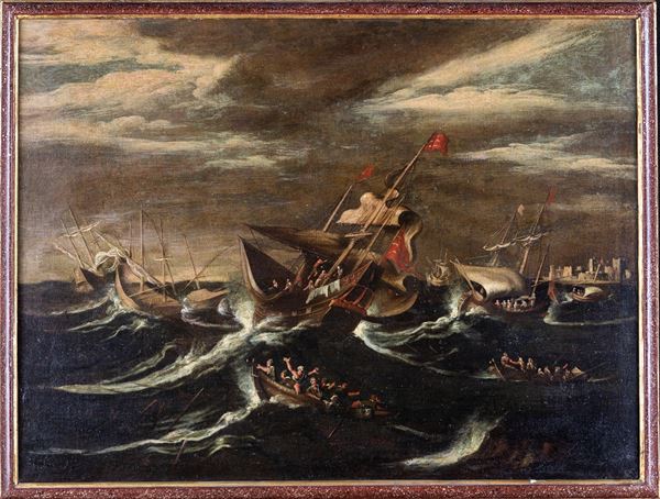 Pittore del XVIII secolo - Battaglia navale