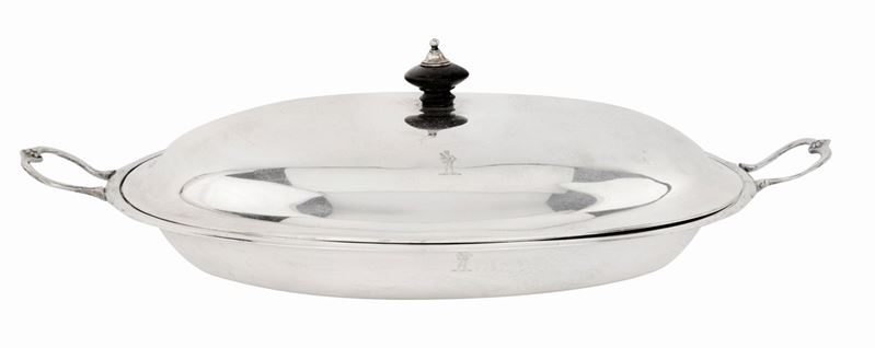 Legumiera Ovale in Argento 925/1000 con Coperchio, Londra 1775, Argentiere Charles Wrigh (attivo ...